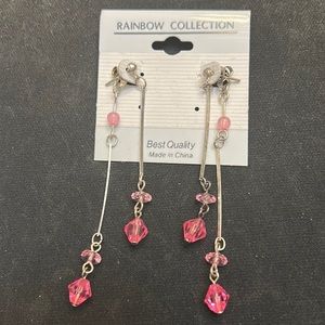 5/$15 NWT Earrings Rainbow Collection pink and silver tone